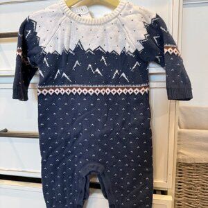 Janie & Jack Baby Fair Isle Mountain Sweater One-Piece 3-6M